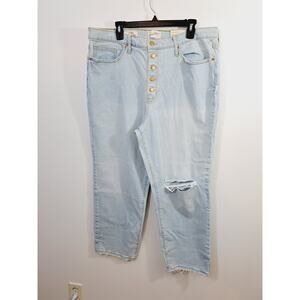 Universal Thread Womens Vintage Straight Leg High Rise Jeans Light Wash Sz 18